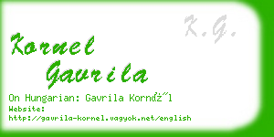 kornel gavrila business card